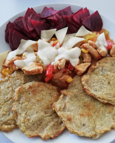 Kuracie soté so zemiakovou plackou