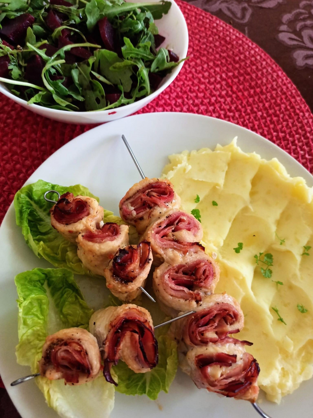 Kuracie slimákové špízy na paličke s kašou